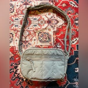 Bagsmart Tan Nylon Quilted Crossbody Bag